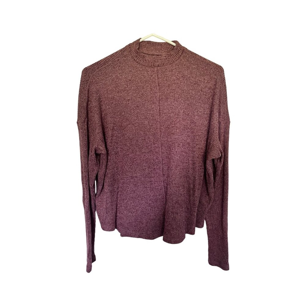 SO Top Super Cozy Light Purple Ribbed With Seam Womans SM